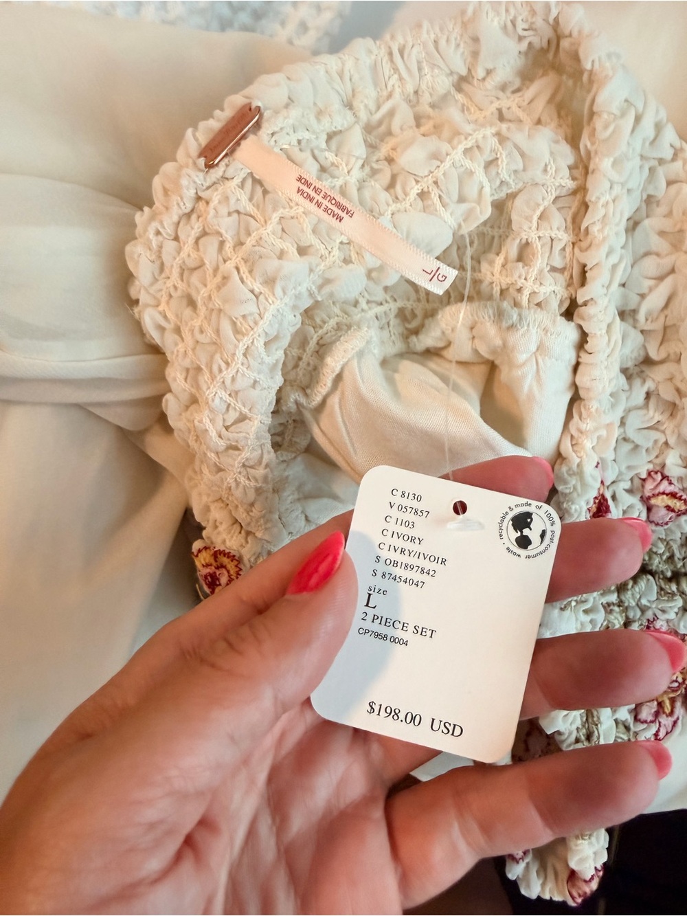 Free people ivory floral 2 piece set - Picture 14 of 14